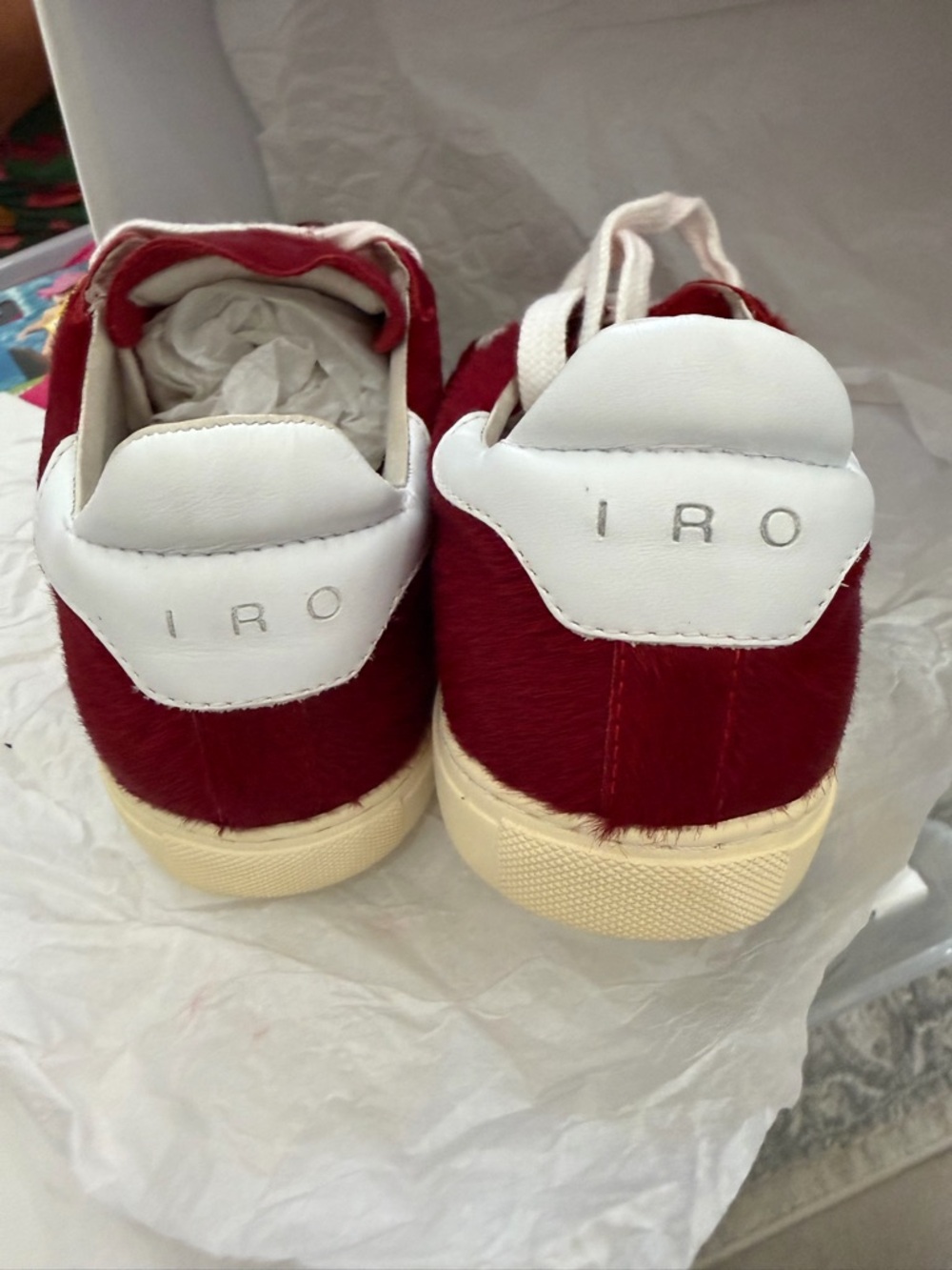 IRO Red Pony-Style Calfskin Sneakers 37